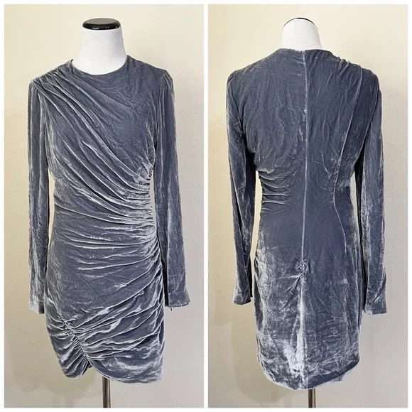 CINQ À SEPT Rebeka Gathered Velvet Mini Dress womens size 4 - Picture 4 of 11